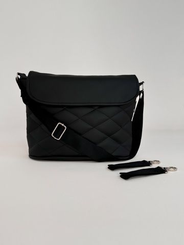Сумка на коляску чорна екошкіра Decoza Moms (S-K001-R)