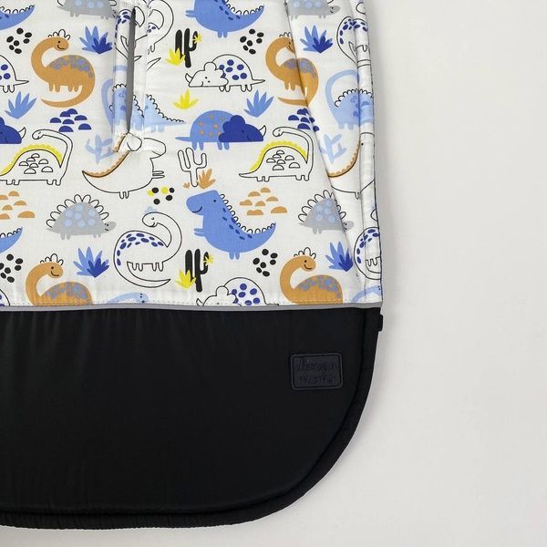 Матрасик хлопковый в коляску с пеной "Дино с синим" Decoza Moms (Mtspin4085-S120-S926)
