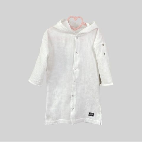 Мусліновий халатик на кнопках "Білий" Decoza moms (XL7492-ms007) 74-92