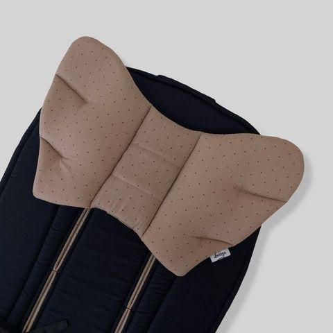 Подушка у візок "Крила Ангела" Беж в краплинку і чорний однотон Decoza Moms (Pillow-S2650-В001)