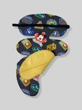 Вкладыш в автолюльку 0+ "Наклейки Микки и желтый однотон" Decoza Moms (W0n-S708-B1243)