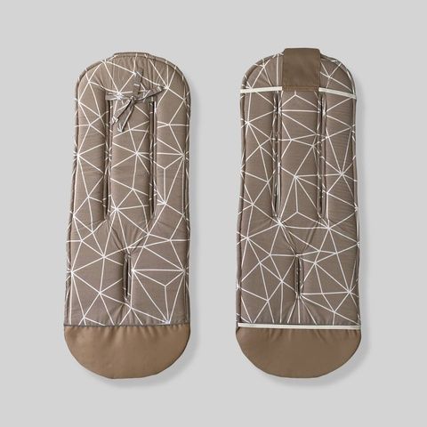 Хлопковый матрасик латекс "Бежевая геометрия" Decoza Moms (MatsL3585-S9-В10) 35х85 см