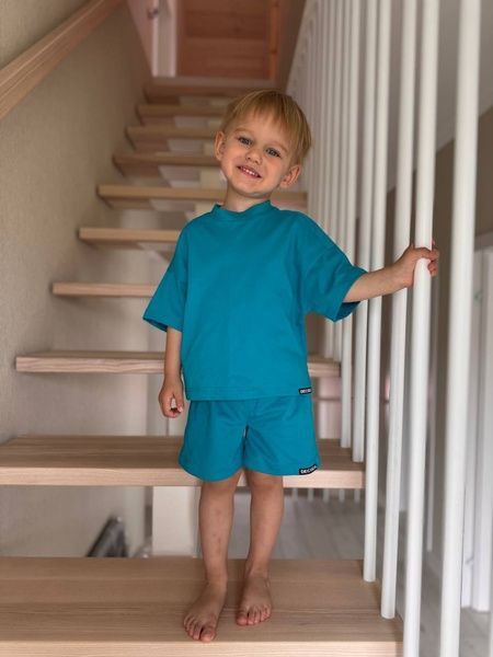 Летние детские шортики Бирюза кулир Decoza Moms (Sh104-Kl005) 104