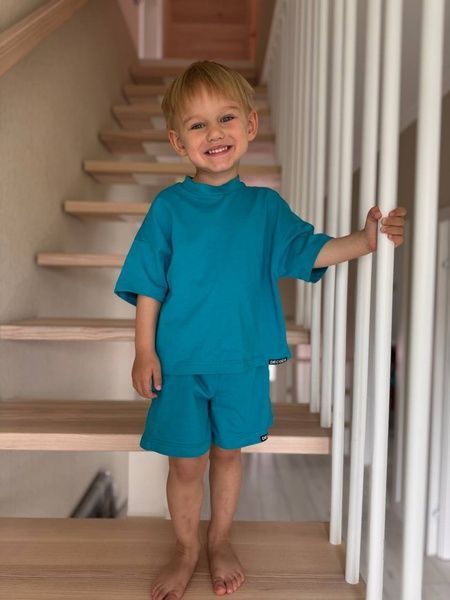 Летние детские шортики Бирюза кулир Decoza Moms (Sh104-Kl005) 104