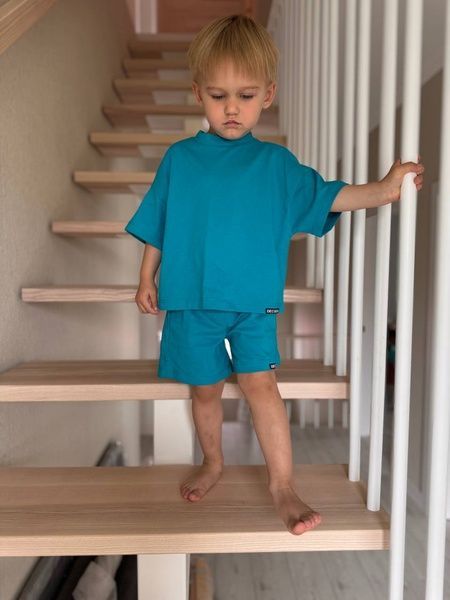 Летние детские шортики Бирюза кулир Decoza Moms (Sh104-Kl005) 104