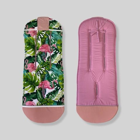 Бавовняний матрасик латекс "Фламінго і рожевий" Decoza Moms (MatsL3590-S2-1-В3) 35х90 см