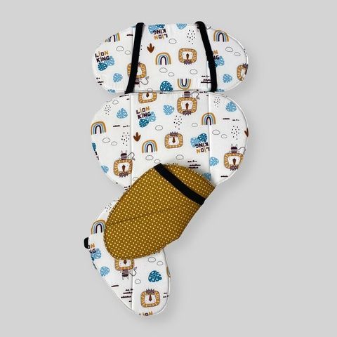 Вкладиш в автокрісло 9+ "Леви і зірки на гірчиці" Decoza Moms (W9n-B2516-B2423)