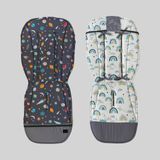 Матрасик хлопковый в коляску с пеной Космос на сером и радуги Decoza Moms (Mtspin4090-S433-В051)