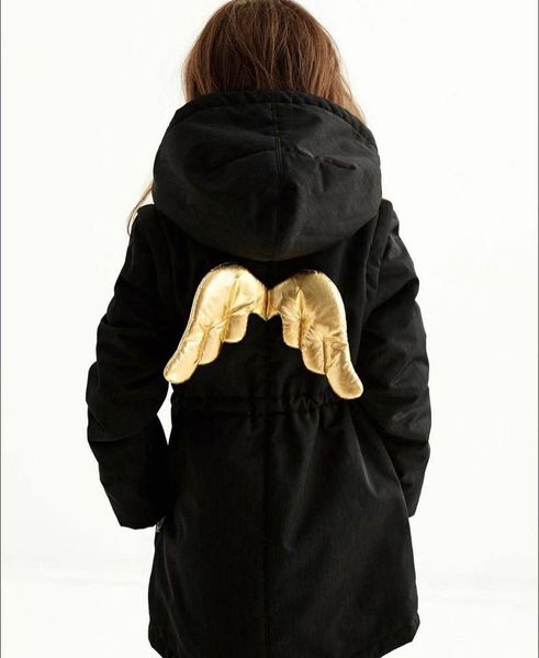 Деми парка черная BLACK ANGEL gold Decoza Moms (parka8086-O072-pl016KRZ)