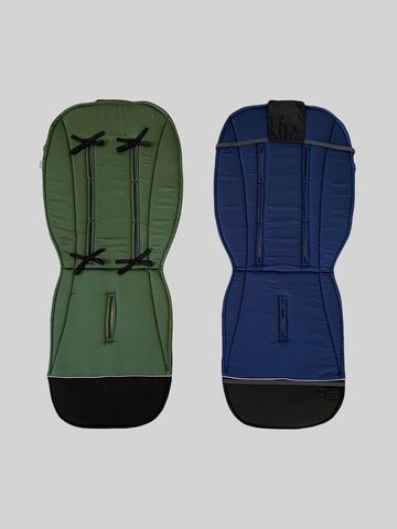 Матрасик хлопковый в коляску с пеной Хаки и синий однотон Decoza Moms (Mtspin4090-S0054-S926) 40х90