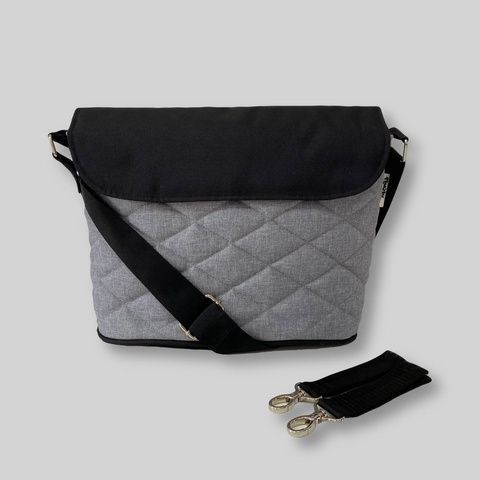 Сумка на коляску Светло серый меланж и черный оксфорд Decoza Moms (S-OP101-O072-E)