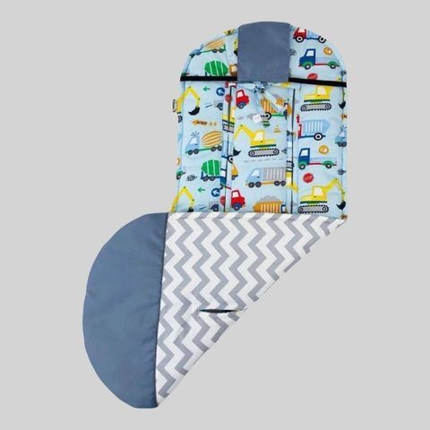 Хлопковый матрасик холофайбер "Техника и серый зигзаг" Decoza Moms (Mats3585-S121-S010)