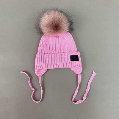 Зимова шапка із зав'язками "Рожева" Decoza moms (zimSH4346-AK02) zimSH4346-AK02 фото