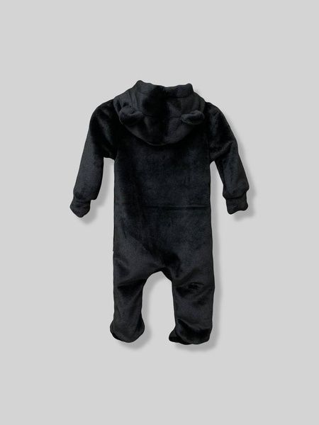 Плюшевый комбинезон "Пушистик" Черный с закрытыми ножками Decoza Moms (PuhDM36-P4) 62-68 см