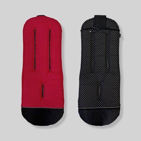 Хлопковый матрасик латекс "Черный и красный в горошек" Decoza Moms (MatsL3590-B2556-B2717) 35х90 см