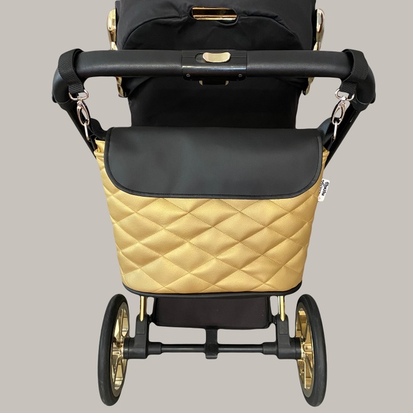 Сумка на візок Золота і Чорна екошкіра Decoza Moms (S-K034-K001-R)