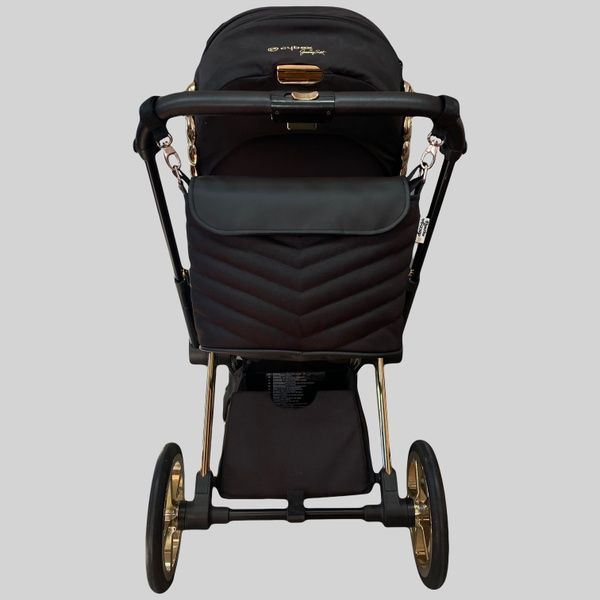 Сумка на коляску Черный оксфорд и черная экокожа Decoza Moms (S-O072-K001-E-M)