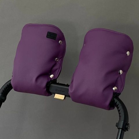 Рукавицы на коляску Фиолетовая экокожа Decoza Moms (rukavitsy-K105-pl016)