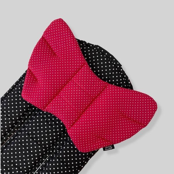 Подушка у візок "Крила Ангела" Чорний і червоний в горошинку Decoza Moms (Pillow-B2556-B2717)