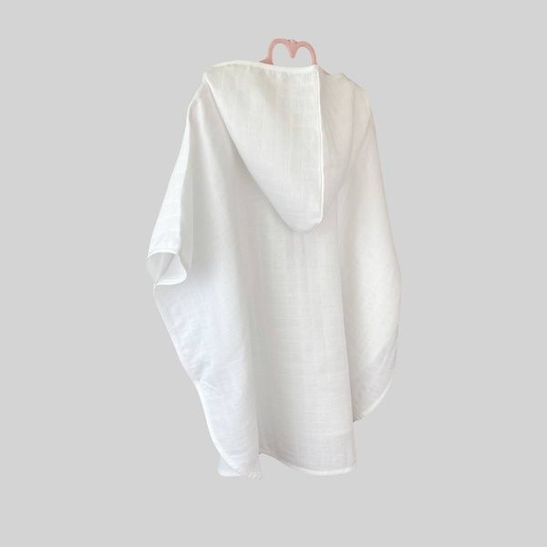Пончо дитяче "Біле тонке" Decoza Moms (poncho-MS018)