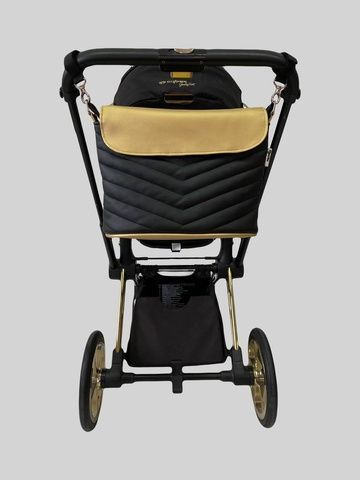 Сумка на коляску Чорна та Золота екошкіра Decoza Moms (S-K001-K034-E)