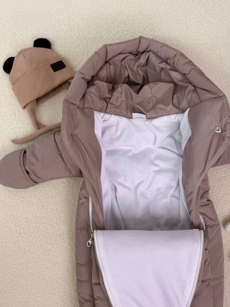 Демісезонний комбінезон з закритими ніжками "Canada" Мокко Decoza Moms (demslip03-OK007) 56-62