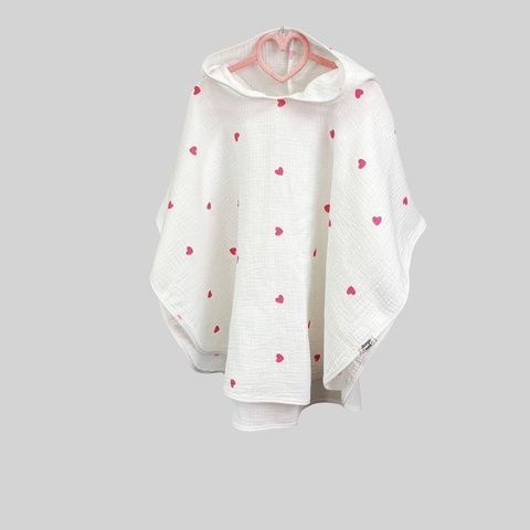 Пончо дитяче "Сердечки" Decoza Moms (poncho-MS015)