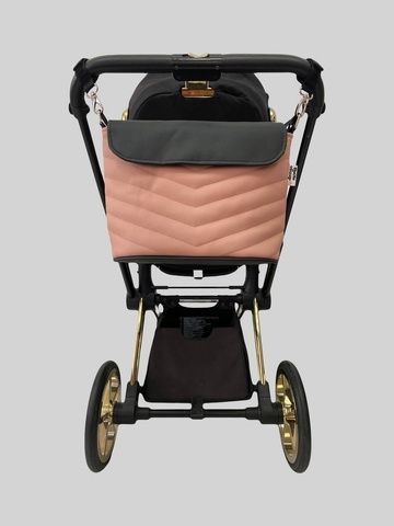 Сумка на візок Пудра і Чорна екошкіра Decoza Moms (S-K017-K001-E)