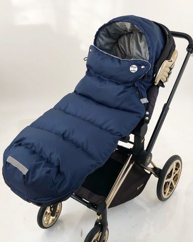 Зимний футмуф на коляску Темно синий оксфорд Decoza Moms (futmuf120-O060-pl006) 120х47 см