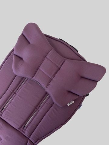Подушка у візок "Крила Ангела " Decoza Moms "Темно фіолетовий і сірий однотон" (Pillow-S0031-В923)