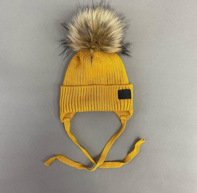 Зимова шапка із зав'язками "Гірчиця" Decoza moms (zimSH4346-AK06) zimSH4346-AK06 фото