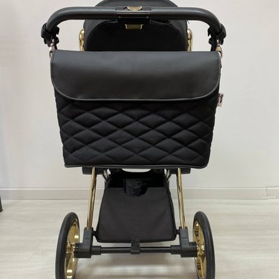 Сумка на візок велика чорний оксфорд і чорна екошкіра Decoza Moms (Sb-K001-O072-R-M)