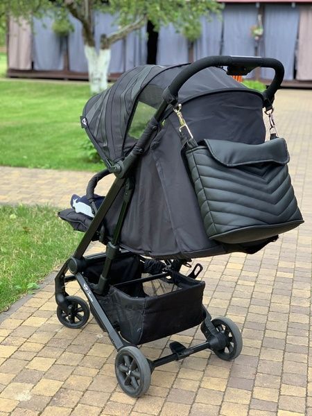 Сумка на коляску чорна екошкіра Decoza Moms (S-K001-E)