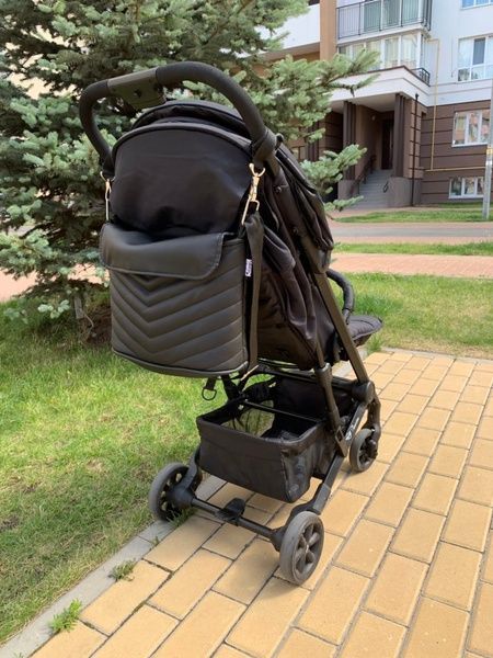 Сумка на коляску чорна екошкіра Decoza Moms (S-K001-E)