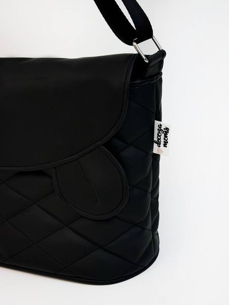 Сумка на візок чорна екошкіра з вушками Міккі Decoza Moms (S-K001-R-M-EM)