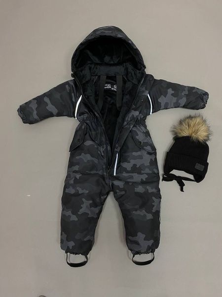 Зимовий комбінезон "Чорний камуфляж" Decoza Moms (zimk7480-OP306-pl016) 74-80 см