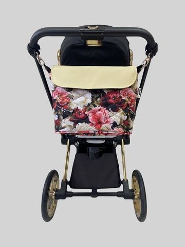 Сумка на візок Піони та молочна екошкіра Decoza Moms (S-OP013-K0-R-М)