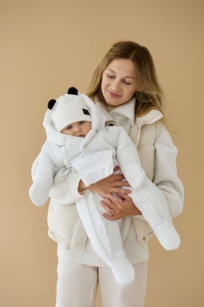 Демісезонний комбінезон з закритими ніжками "Canada" Білий Decoza Moms (demslip03-OK008) 56-62