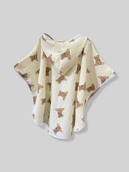 Пончо дитяче "Тедді на бежевому" Decoza Moms (poncho-ms035)