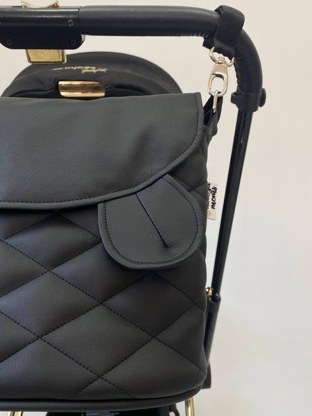 Сумка на візок чорна екошкіра з вушками Міккі Decoza Moms (S-K001-R-EM)