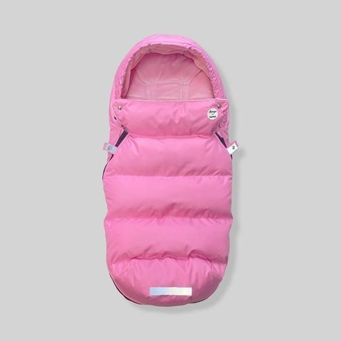 Зимний футмуф на коляску "Теплик" Розовый оксфорд и розовый плюш Decoza Moms (futmuf100-О057-pl004) 100х47 см