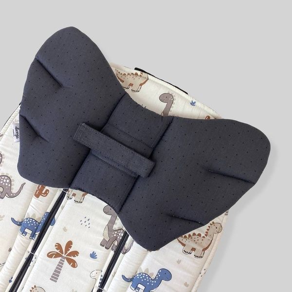 Подушка в коляску "Крылья Ангела" Графит в точку и Дино Decoza Moms (Pillow-S2648-S2649)