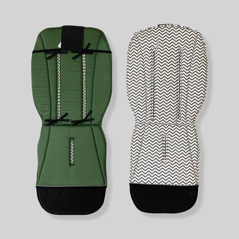 Матрасик хлопковый в коляску с пеной Хаки и серый зигзаг Decoza Moms (Mtspin4090-S0054-S013) 40х90