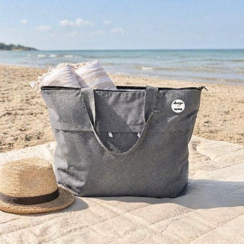 Сумка шоппер мини "Светло серый меланж" Decoza Moms (shoppermi-OP101) 46х40 см