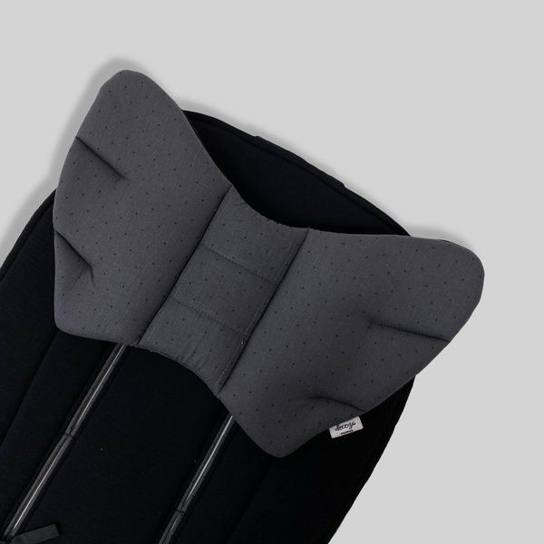 Подушка у візок "Крила Ангела" Графіт в крапку і чорний муслін Decoza Moms (Pillow-S2648-ms321)