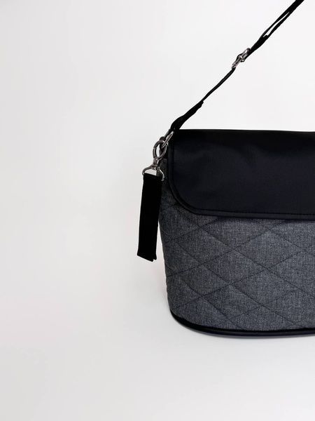 Сумка на візок Темно сірий меланж і чорна екошкіра Decoza Moms (S-OP100-K001-R-M)