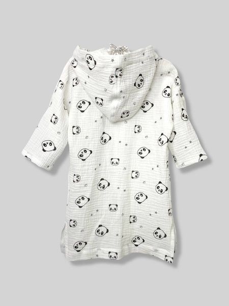 Мусліновий халатик на кнопках "Пандочки" Decoza Moms (XL7492-ms033) 74-92 см