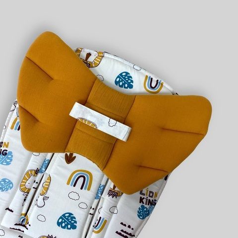 Подушка у візок "Крила Ангела" Леви і гірчичний муслін Decoza Moms (Pillow-S3-ms321)