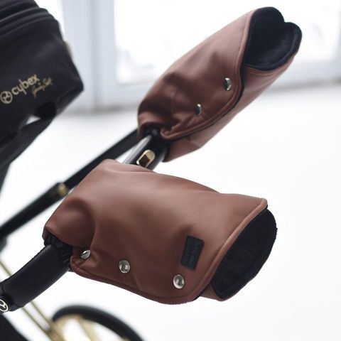 Рукавиці на візок Коричнева екошкіра Decoza Moms (rukavitsy-К028-pl016)
