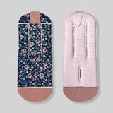 Бавовняний матрасик латекс "Квіти на синьому і рожевий" Decoza Moms (MatsL3590-B040-S4330-2) 90х35